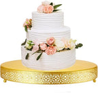 18 Inch Round Wedding Cake Stand for Cupcakes & Desserts, Gold in Gold