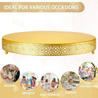 18 Inch Round Wedding Cake Stand for Cupcakes & Desserts, Gold in Gold, alternate view 5