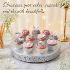 18 Inch Round Wedding Cake Stand for Cupcakes & Desserts, Silver in Silver, alternate view 5