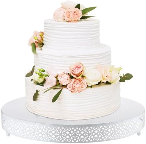 18 Inch Round Wedding Cake Stand for Cupcakes & Desserts, White in White