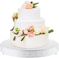 18 Inch Round Wedding Cake Stand for Cupcakes & Desserts, White in White