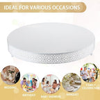 18 Inch Round Wedding Cake Stand for Cupcakes & Desserts, White in White, alternate view 3