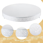 18 Inch Round Wedding Cake Stand for Cupcakes & Desserts, White in White, alternate view 5