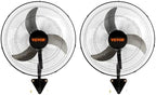18 Inch Wall Mount Fan, Oscillating, 3-Speed, 4000 CFM, 2 Pack