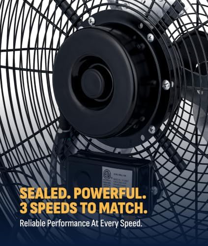 18" Outdoor Wall Mount Fan, High Velocity Hanging Fan for Patios, alternate view 7
