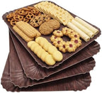 18 Pack 11.5 x 8 Inch Disposable Serving Trays, Rectangle Disposable Serving Platters, Wood Grain Heavy Duty