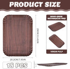 18 Pack 11.5 x 8 Inch Disposable Serving Trays, Rectangle Disposable Serving Platters, Wood Grain Heavy Duty, alternate view