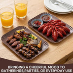 18 Pack 11.5 x 8 Inch Disposable Serving Trays, Rectangle Disposable Serving Platters, Wood Grain Heavy Duty, alternate view