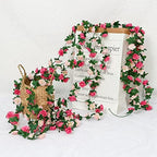 18 Pack 144 FT Artificial Flower Garland Fake Pink Roses Vines Silk Flowers, alternate view 7
