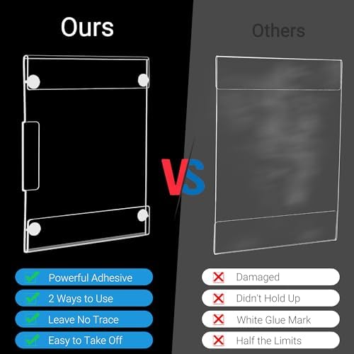 18 Pack Acrylic Sign Holder 8.5 x 11 Wall Mount, Vertical & Horizontal Use, Wall Sign Holders Memo Document Menu, alternate