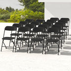 18 Pack Black Folding Chairs for School Events Wedding Party Picnic