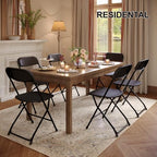 18 Pack Black Folding Chairs, Portable Party Chairs, Plastic Folding Chair, Stackable Commercial Seats with, alternate view 2