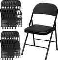 18 Pack Black Padded Folding Chairs with Metal Frame