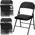 18 Pack Black Padded Folding Chairs with Metal Frame