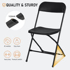 18 Pack Black Plastic Folding Chairs, Steel Frame,350lb, alternate view 5