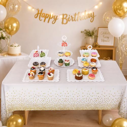 18 Pack Dessert Table Display Set 3 Tiered Tray Stand & Cupcake Holder Display Tower for Cakes, Cupcakes, alternate view 2