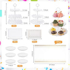 18 Pack Dessert Table Display Set 3 Tiered Tray Stand & Cupcake Holder Display Tower for Cakes, Cupcakes, alternate view 3