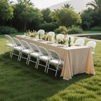 18 Pack White Padded Folding Chairs with Metal Frame, alternate view 2