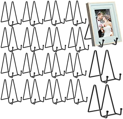 18 pcs 4.5in Plate Stands for Display, Metal Plate Holders Display Stands Can Be Used for Picture Stand, Book