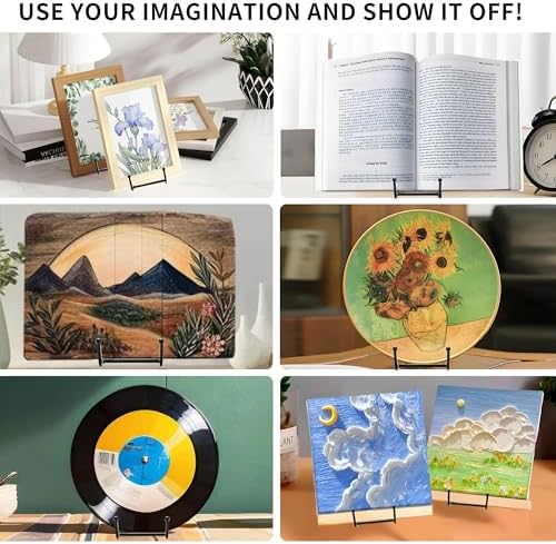 18 pcs 4.5in Plate Stands for Display, Metal Plate Holders Display Stands Can Be Used for Picture Stand, Book, alternate view