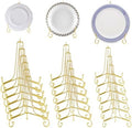 18 Pcs 4/6/8 Inch Plate Stands for Display, Gold Iron Small Easels Tabletop Picture Stand Multifunctional
