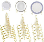 18 Pcs 4/6/8 Inch Plate Stands for Display, Gold Iron Small Easels Tabletop Picture Stand Multifunctional