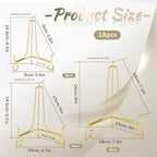 18 Pcs 4/6/8 Inch Plate Stands for Display, Gold Iron Small Easels Tabletop Picture Stand Multifunctional, alternate view 3