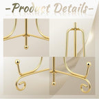 18 Pcs 4/6/8 Inch Plate Stands for Display, Gold Iron Small Easels Tabletop Picture Stand Multifunctional, alternate view 4