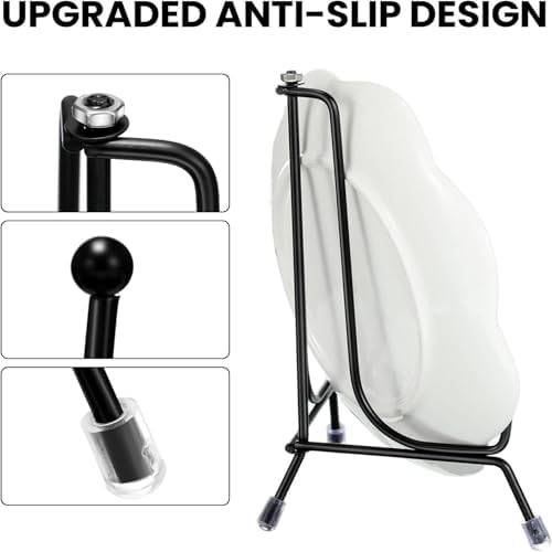 18 Pcs Anti Slip Plate Stands for Display, Black, 6, 8, 10 Inch in Black, alternate view 4