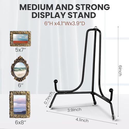 18 Pcs Anti Slip Plate Stands for Display, Black, 6 Inch in Black, alternate view 3