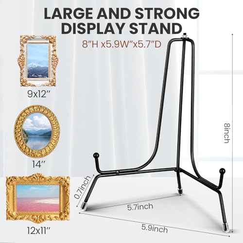 18 Pcs Anti Slip Plate Stands for Display, Black, 8 Inch in Black, alternate view 3