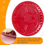 18 Pcs Christmas Plastic Divided Serving Tray with Lid 10" Dishes in Red, alternate view 4