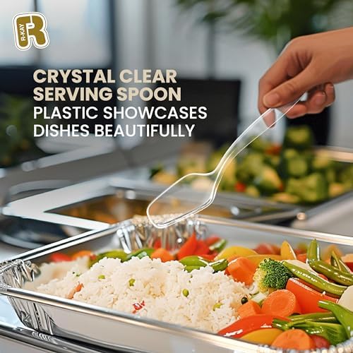 18 Pcs Clear Plastic Serving Utensils Set - 6 Clear Plastic Serving Spoons, 6 Tongs And 6 Forks - Heavy Duty, alternate view