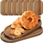 18 Pieces Acacia Wood Tray Set, Serving Platters, 10 x 5 Inch in 10 x 5 Inch in Brown