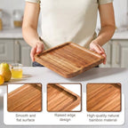 18 Pieces Acacia Wood Tray Set, Serving Platters, 8 x 8 Inch in 8 x 8 Inch in Tray, alternate view 4