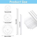 18 Pieces Cake Dowel Rods Set, 15 Pcs Cake Dowels Rods with 3 Pcs Cake Boards 4.72+6.29+7.87 inches Cake Dowels, alternate
