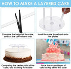 18 Pieces Cake Dowel Rods Set, 15 Pcs Cake Dowels Rods with 3 Pcs Cake Boards 4.72+6.29+7.87 inches Cake Dowels, alternate