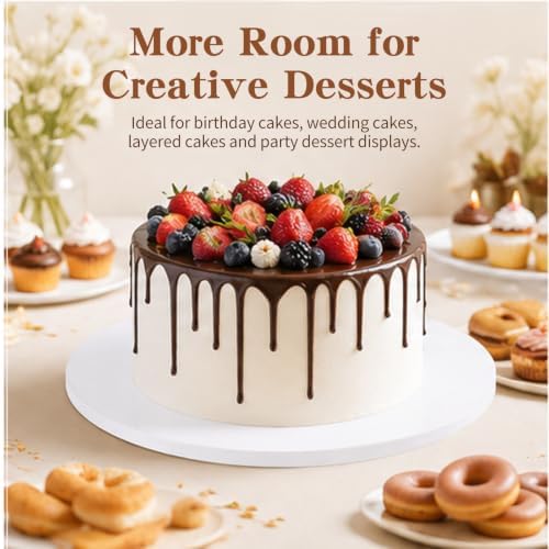 18" Round Cake Drum,1/2" Double‐Wall Corrugated Greaseproof Cake Board Base in White, alternate view 7