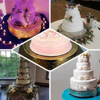 18" Silver Round Embossed Metal Cake Plateau Stand, Wedding Dessert Table Display Riser in Silver, alternate view 5