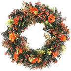 18" Spring Summer Wreaths for Front Door, Artificial Floral Wreath, Green Foliage Wreath for Wall Window