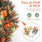 18" Spring Summer Wreaths for Front Door, Artificial Floral Wreath, Green Foliage Wreath for Wall Window, alternate view 3