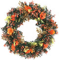 18'' Spring Wreath for Front Door with Artificial Flowers Green Leaves, Floral Wall Decor for Farmhouse Home