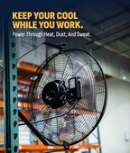 18" Wall Mount Fan, Heavy Duty Industrial Shop and Garage Fan, alternate view 4