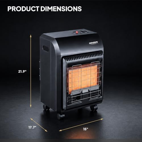 18000 BTU Portable Propane Heater for Indoor & Outdoor Use with ODS, alternate view 2