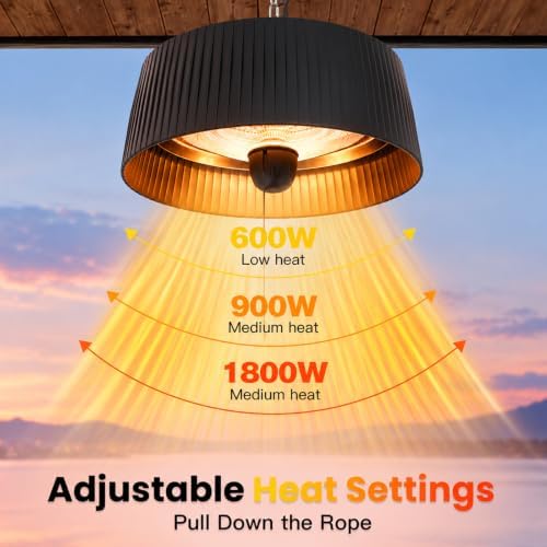 1800W Outdoor Patio Heater, Hanging Patio Heaters for outdoor use, alternate view 4