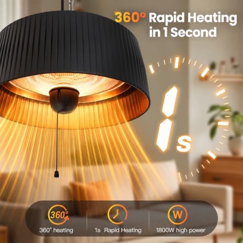 1800W Outdoor Patio Heater, Hanging Patio Heaters for outdoor use, alternate view 5