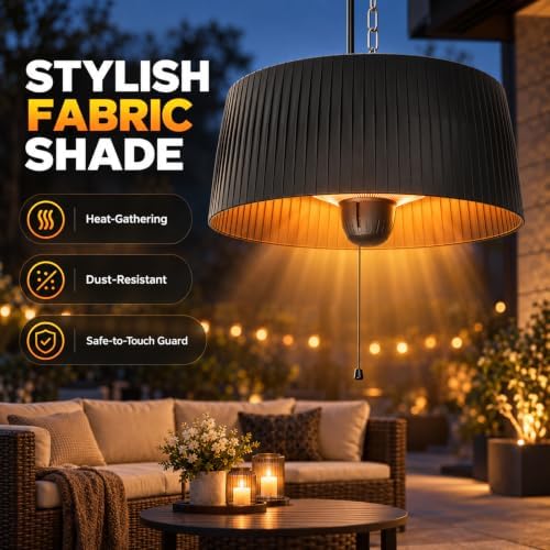 1800W Outdoor Patio Heater, Hanging Patio Heaters for outdoor use, alternate view 6