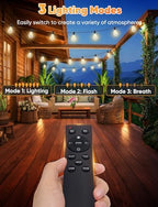 180FT LED String Lights with Remote Control, 2700K/4000K/5000K Selectable Outdoor Patio Lights with 56, alternate view 3