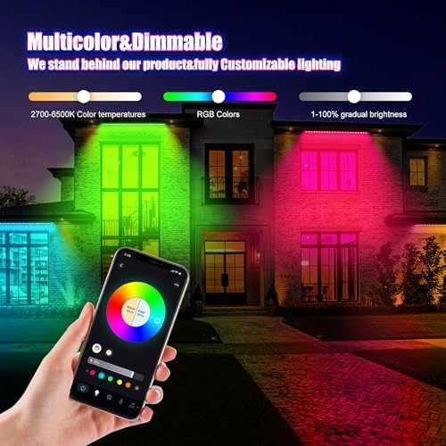 180W RGB Light Bar, RGBCW Wall Washer with APP & RF Remote, IP65 in 40" Adjustable Color(RGB+2700-6500K), alternate view 2