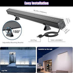 180W RGB Light Bar, RGBCW Wall Washer with APP & RF Remote, IP65 in 40" Adjustable Color(RGB+2700-6500K), alternate view 6